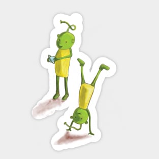 Martians playing Illustration Sticker